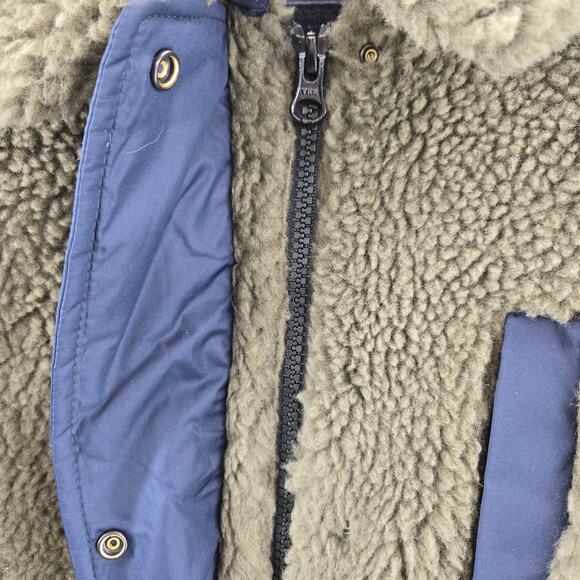 Everlane The Quilted Teddy Coat Womens XL Navy Blue Kalamata Green Mid Length - Picture 8 of 13